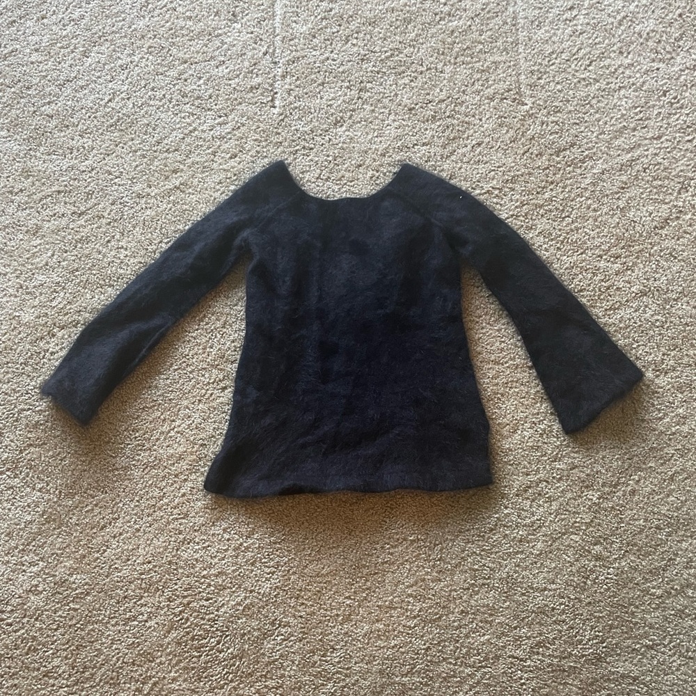 Black Angora Free People flared sleeve sweater